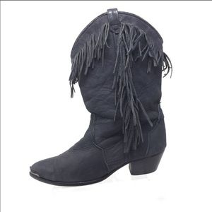 Vintage Western inspired fringe suede boots Acme 9